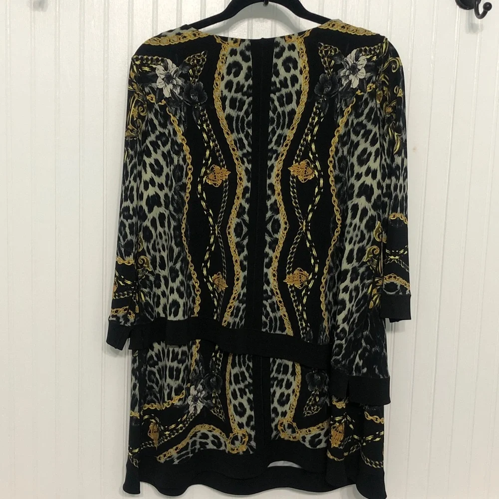 EvaVarro TUNIC DRESS 3/4 Slvs Easy-care Jersey OverBlouse EUC - Picture 2 of 4